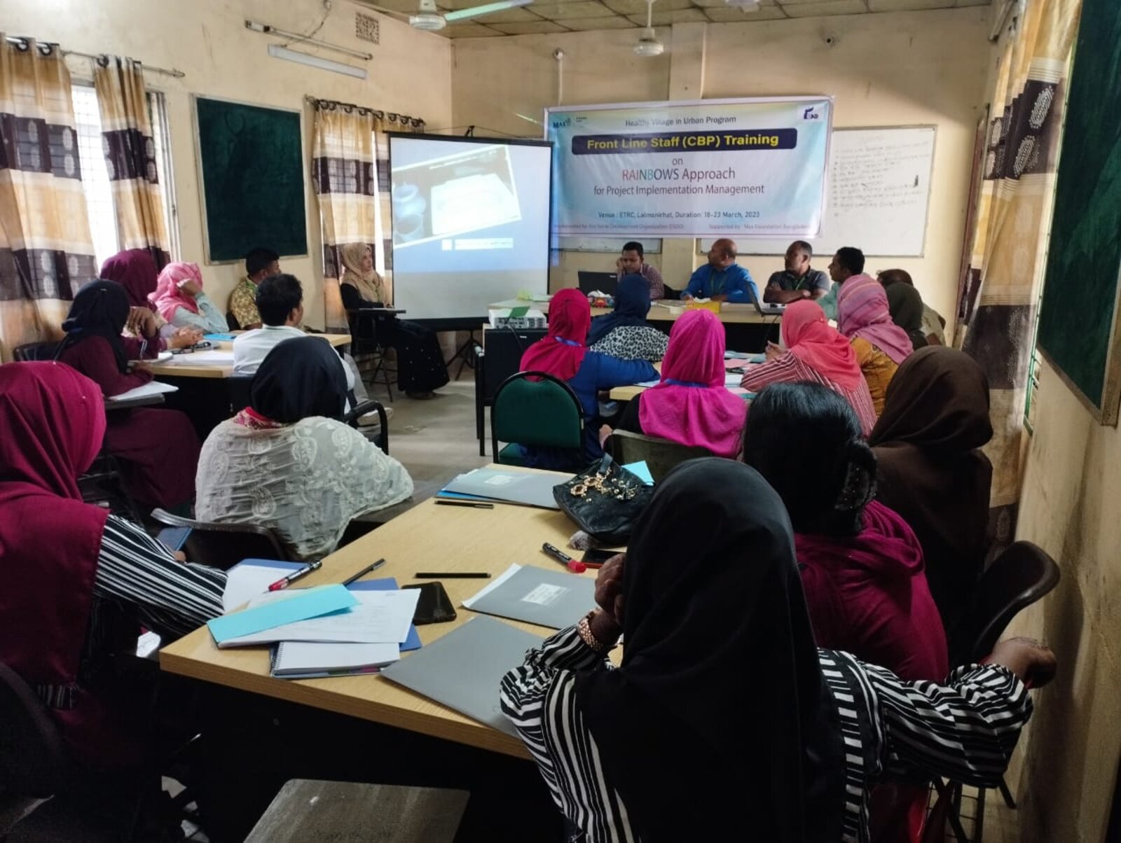 Health worker training session